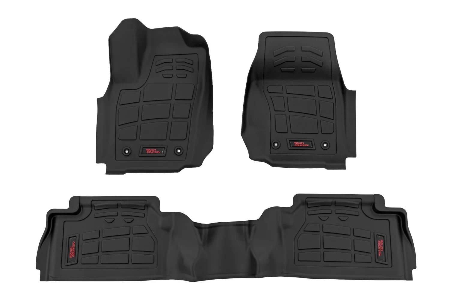 Rough Country Sure-Fit Floor Mats - Front & Rear - TRD PRO - Double Cab - Toyota Tacoma 2WD_4WD (2024) - SM71225